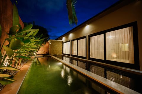 Night, Garden, Garden view, Pool view, Swimming pool