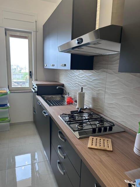 Kitchen or kitchenette, dishwasher, stove