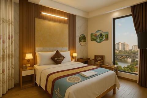 Bed, View (from property/room), Photo of the whole room, Bedroom, City view