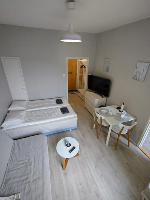 Bed, TV and multimedia, Photo of the whole room, Decorative detail, Decorative detail, Seating area, Dining area, Bedroom, towels