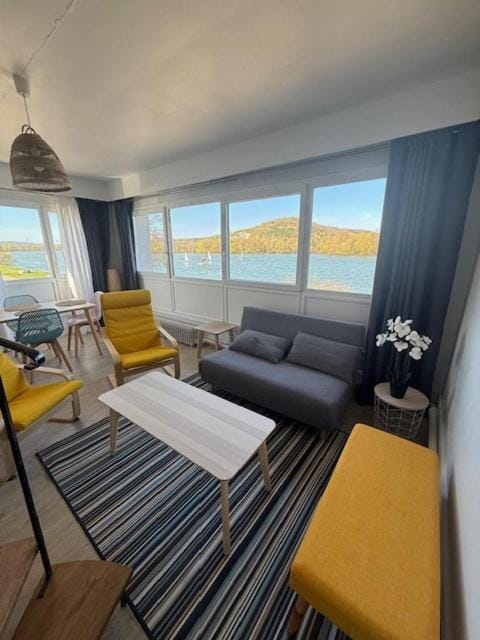 Natural landscape, Living room, Seating area, River view
