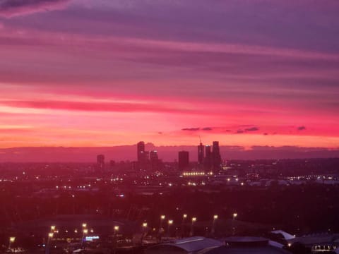 Bird's eye view, City view, Sunset