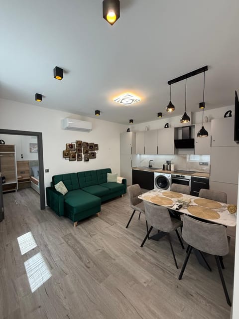 Bed, Kitchen or kitchenette, Living room, Photo of the whole room, Dining area