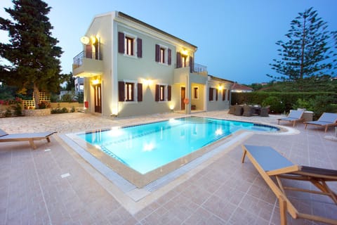 Property building, Swimming pool, Sunset