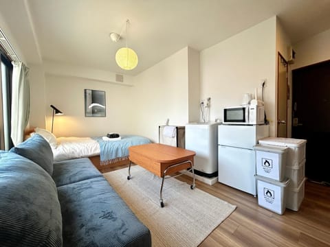 Bed, Kitchen or kitchenette, Living room, Photo of the whole room, Bedroom