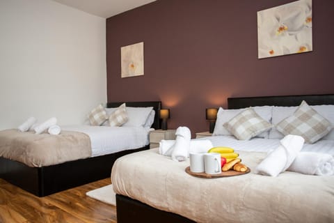 Bed, Living room, Food and drinks, Photo of the whole room, Seating area, Bedroom, Food, towels