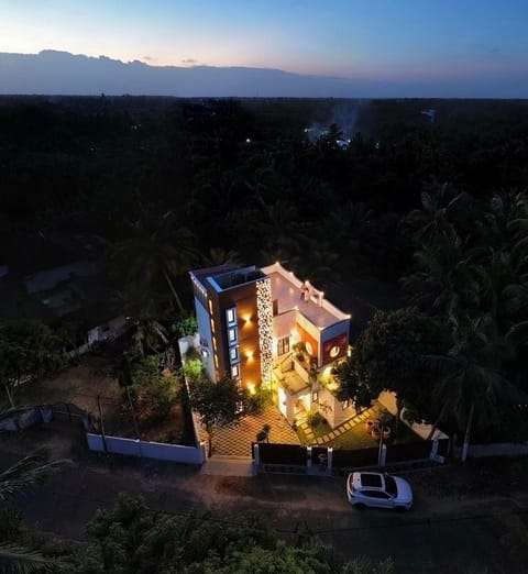 Property building, Night, Natural landscape, Bird's eye view