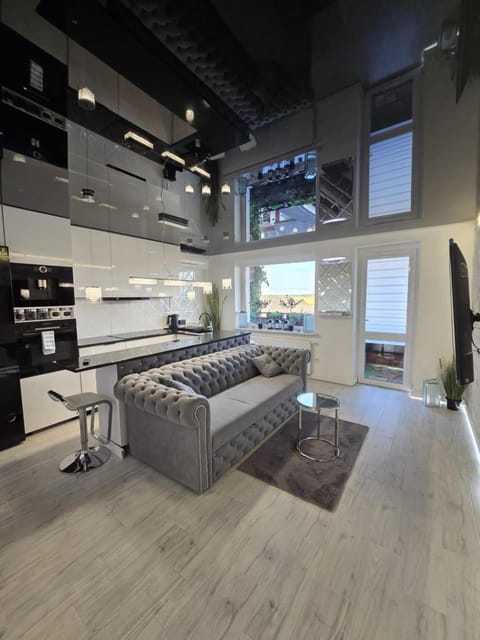 Kitchen or kitchenette, Living room, Seating area, dishwasher