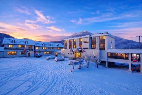 Property building, Natural landscape, Winter, Mountain view, Sunrise, Sunset, Parking