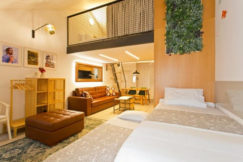 Bed, Living room, Seating area, wardrobe
