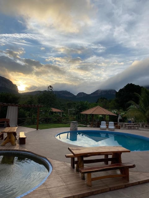 Day, Natural landscape, Mountain view, Swimming pool, Sunrise, Sunset, sunbed