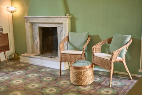 Living room, fireplace