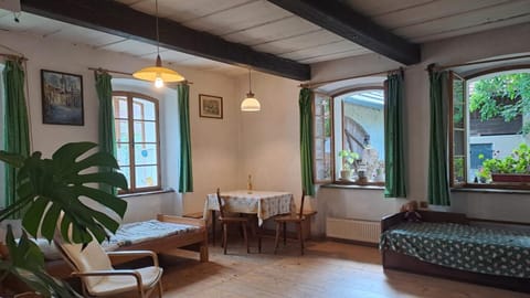 Bed, Living room, Photo of the whole room, Seating area, Dining area, Bedroom, Garden view