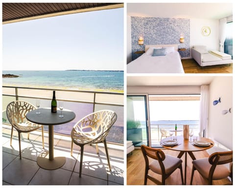 Bed, Natural landscape, Balcony/Terrace, Seating area, Dining area, Beach, Bedroom, Sea view