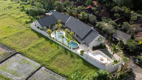 Property building, Natural landscape, Bird's eye view, Garden, Garden view, Swimming pool