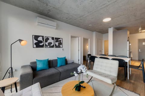 Living room, Seating area, Dining area, air conditioner
