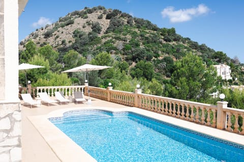 Property building, View (from property/room), Balcony/Terrace, Mountain view, Sea view, Swimming pool
