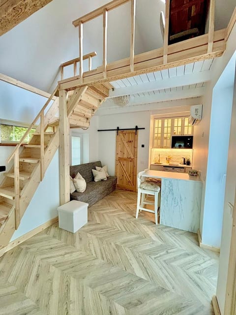 Kitchen or kitchenette, Living room, Seating area