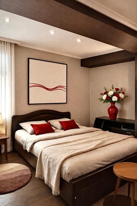 Bed, Decorative detail, Bedroom