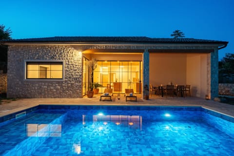 Property building, Night, Pool view, Swimming pool