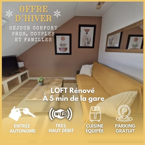 Loft Moderne et Rénové - Idéal Pros & Familles - 1 à 4 pers - Wifi - 5 min de la Gare Apartment in Nogent-le-Rotrou