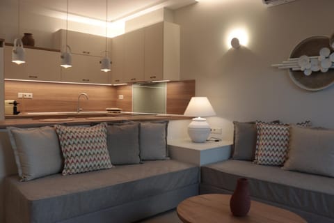 Kitchen or kitchenette, Living room, Decorative detail, Seating area