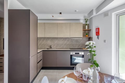 Kitchen or kitchenette, oven, stove