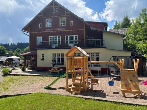Property building, Children play ground, Garden, sunbed