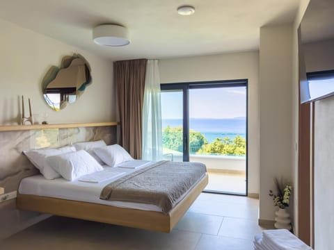 Bed, Bedroom, Sea view