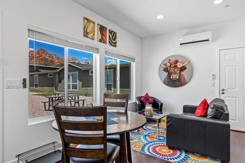 Living room, Seating area, Dining area, air conditioner