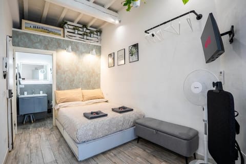 Bed, TV and multimedia, towels