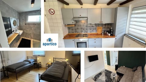 Kitchen or kitchenette, Living room, Dining area, stove