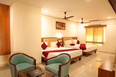 Bed, air conditioner