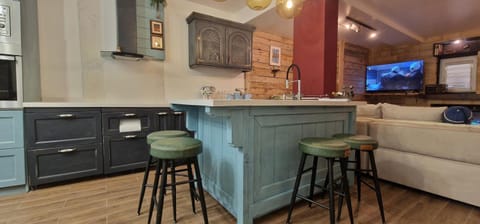 Kitchen or kitchenette, Living room, Dining area