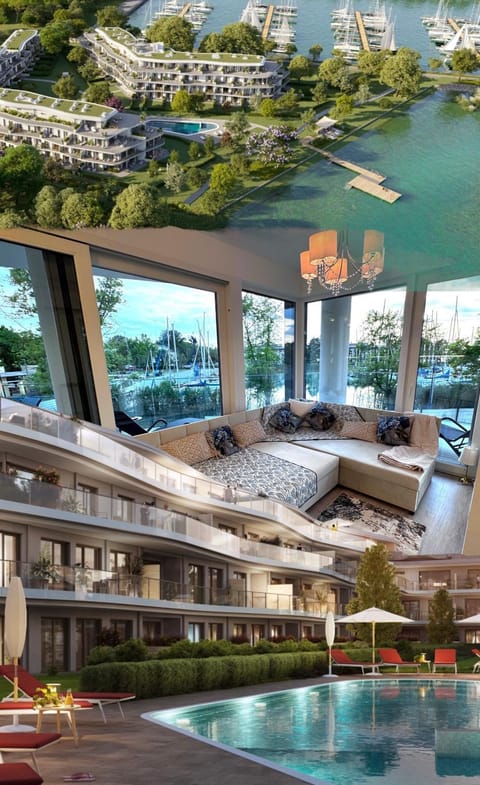 Property building, Bird's eye view, Lake view