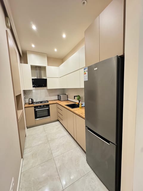 Kitchen or kitchenette, dishwasher, minibar, oven, stove