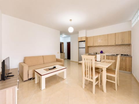 Living room, kitchen