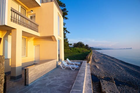 Property building, Natural landscape, View (from property/room), Balcony/Terrace, Beach, Sea view
