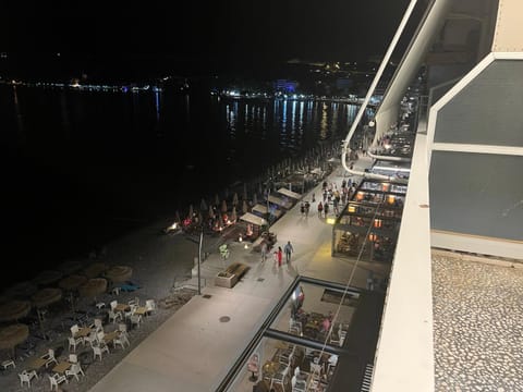Night, View (from property/room), Balcony/Terrace, Sea view