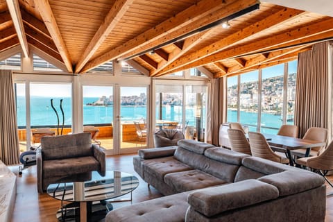 Living room, Seating area, Sea view