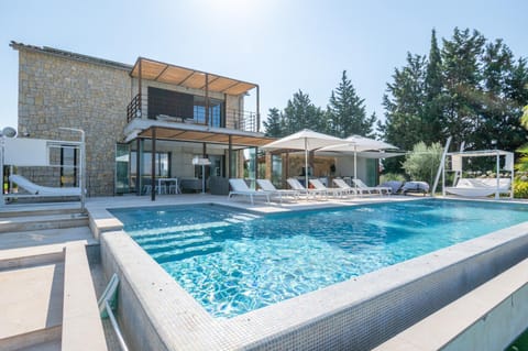 Property building, Living room, Swimming pool