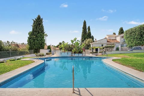 Property building, Living room, Swimming pool