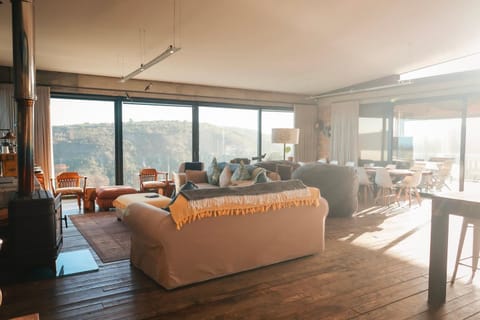 Natural landscape, Living room, Seating area, Dining area, Mountain view