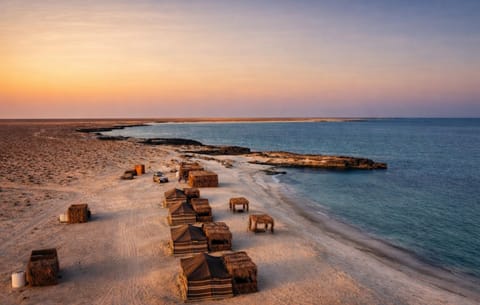 Natural landscape, Bird's eye view, Beach, Sea view, Sunset