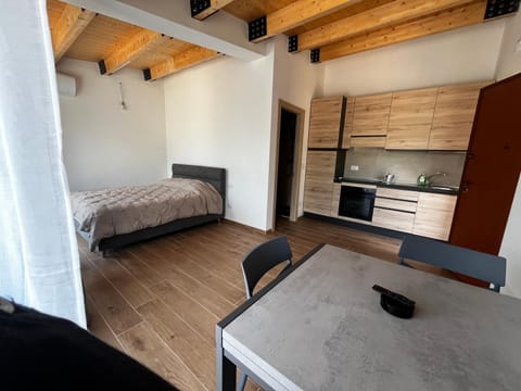 Bed, Kitchen or kitchenette, Photo of the whole room, Dining area, oven, stove