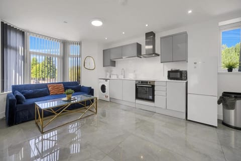 Kitchen or kitchenette, Living room, Seating area, oven, stove, toaster