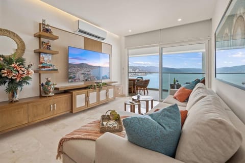 Natural landscape, TV and multimedia, Living room, Seating area, Mountain view, Sea view