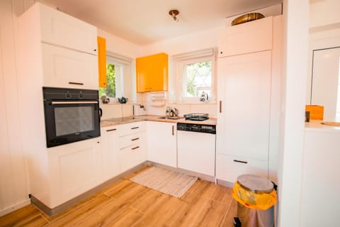 Kitchen or kitchenette, dishwasher, minibar, oven, stove