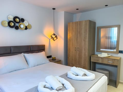 Bed, Photo of the whole room, Bedroom, towels, wardrobe