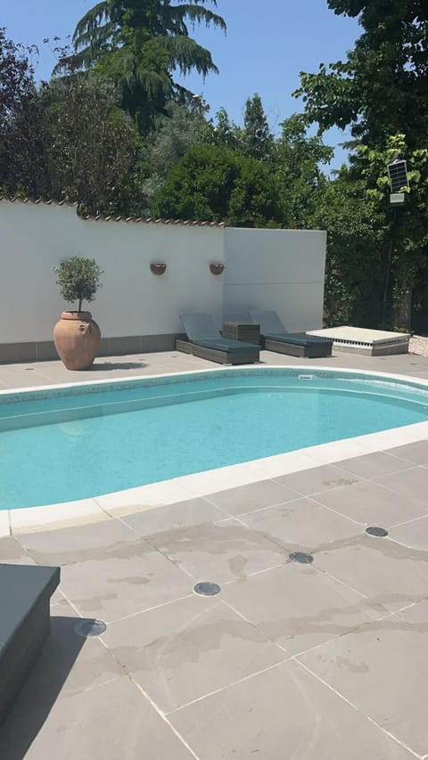 Property building, Living room, Swimming pool